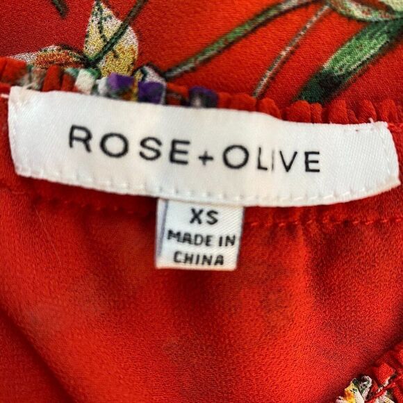 Rose + Olive Tank Blouse Size Extra Small Floral - Picture 7 of 7